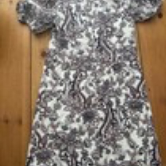 NWOT Eliza J Paisley Puff Sleeve Linen Blend Dress Size 6 - Picture 5 of 6